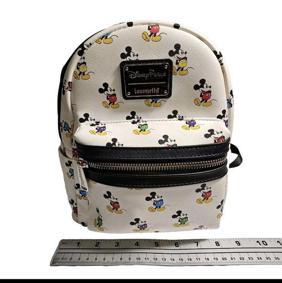 DISNEY PARKS LOUNGEFLY RAINBOW PRIDE MICKEY MOUSE WHITE MINI BACKPACK